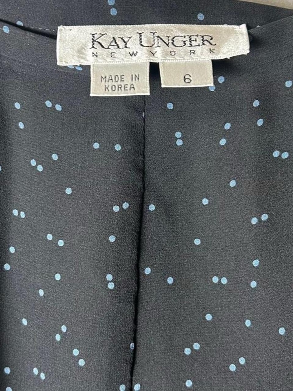 Vintage Kay Unger Black Ruffle Midi Skirt  With Blue Polka Dot Print - Picture 3 of 5